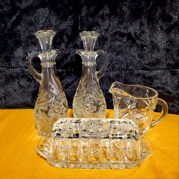 🗝Vtg Anchor Hocking, Star of David & Fan Design Table Service Pieces - Picture 5 of 6